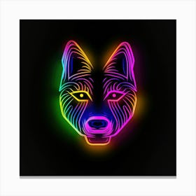 Neon Wolf 6 Canvas Print