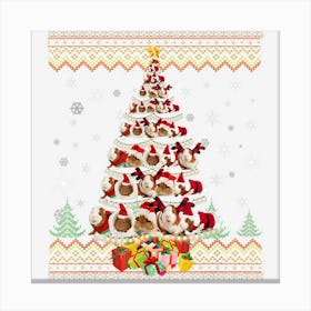 Guinea Pig Christmas Tree Funny Xmas Pajama Gifts Canvas Print