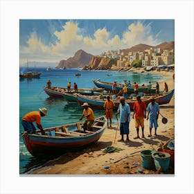 Fishing Boats On The Beach 3 Canvas Print