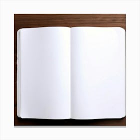 Mock Up Blank Pages Open Book Spread Unmarked Writable Notebook Journal White Clean Min (7) Canvas Print