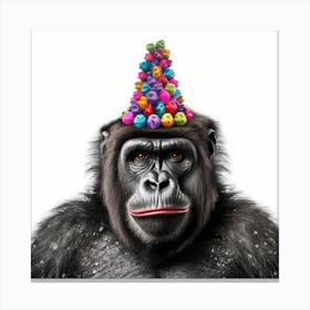 Birthday Gorilla 4 Canvas Print