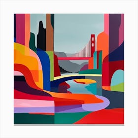 Abstract Travel Collection San Francisco Usa 5 Canvas Print