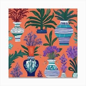 Vases And Plants Canvas Print