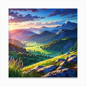 Sunset In The Mountains 24 Canvas Print