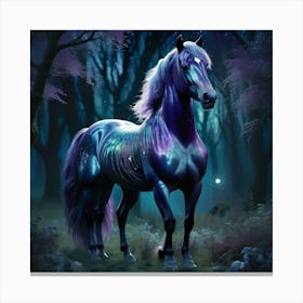 Purple Horse In The Forest 1 Canvas Print