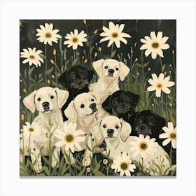 Puppies Fairycore Painting 4 Canvas Print