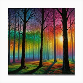 Leonardo Lightning Paralleled Prism Trees Art 3 Canvas Print