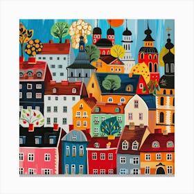 Kids Travel Illustration Warsaw 3 Canvas Print