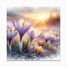 Crocus Flowers Canvas Print