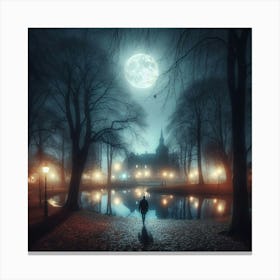 Full Moon In The Park 1 Canvas Print