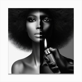 Black Woman With Afro Canvas Print