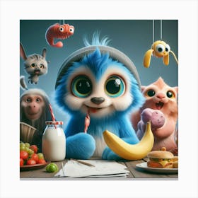 Group Of Cartoon Characters Canvas Print