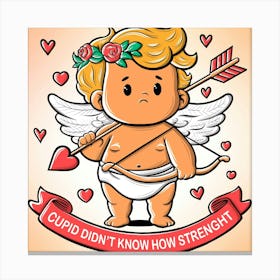 Cupid Didn'T Know How Strong Canvas Print