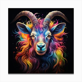 Colourful Rainbow Goat 2 Canvas Print