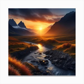 Sunrise In Iceland Canvas Print