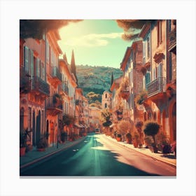 Street In A City Canvas Print