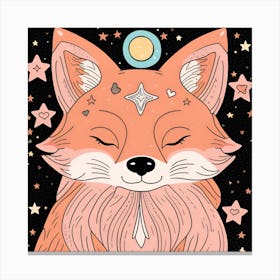 Fox With Stars Canvas Print