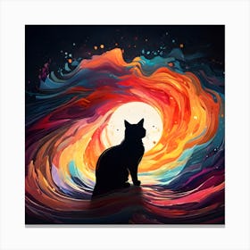 Abstract Cat Painting 7 Canvas Print