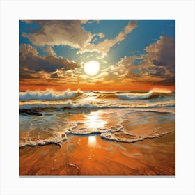 Sunset On The Beach 26 Canvas Print