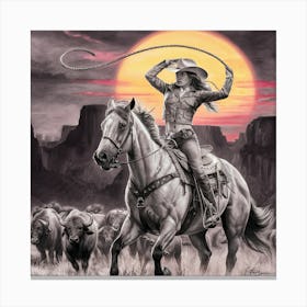 Western Spirit Monochromatic Tribute To Adventure In The Wild West (7) Canvas Print