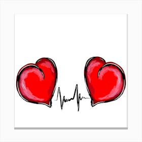 Heartbeat Illustration Canvas Print