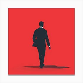 Silhouette Of A Man Walking Canvas Print