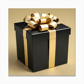 Black And Gold Gift Box 2 Canvas Print