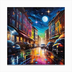 Night On The Street Canvas Print