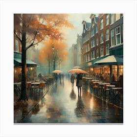 Rainy Day In Amsterdam 10 Canvas Print