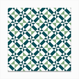 Classic Green Azulejo Wall Canvas Print