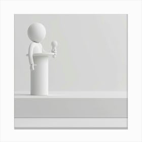 3d Person At Podium Canvas Print