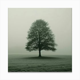 Lone Tree In The Fog 1 Canvas Print