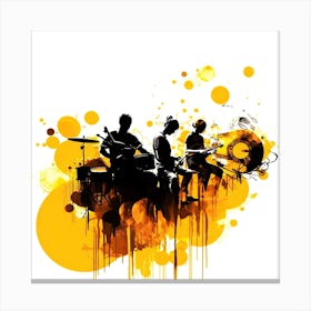 Golden Band - Band Silhouettes Canvas Print