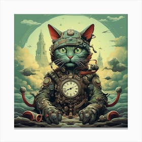 Steampunk Cat Canvas Print