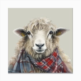 Watercolour Highland Sheep Blair Canvas Print