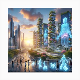 Futuristic Cityscape 10 Canvas Print