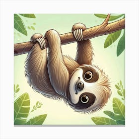 Line Art sloth 1 Canvas Print