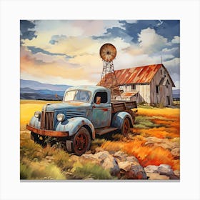 Old Truck In The Field 1 Canvas Print