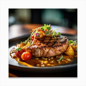 Steak On A Plate 5 Canvas Print