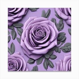 Purple Roses On A Purple Background Canvas Print