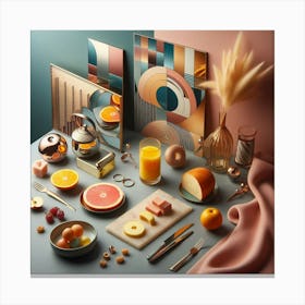 Oranges And Orange Juice Canvas Print