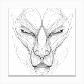 Mixll A Simple Line Drawing Of An Abstract Animal Face Thick Canvas Print