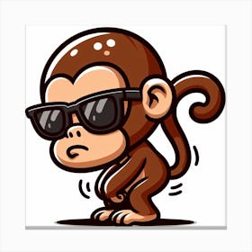Monkey In Sunglasses 1 Canvas Print
