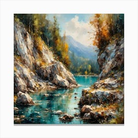 Lake In A Former Quarry Canvas Print