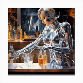 Robot Bartender 4 Canvas Print