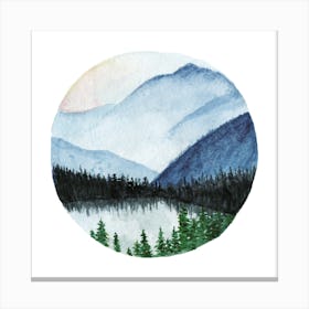 Watercolor Of Mountains 8 Canvas Print