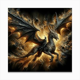 Dragon In Flames Canvas Print