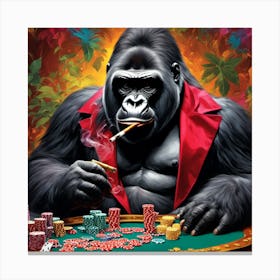 Gorilla Poker Canvas Print