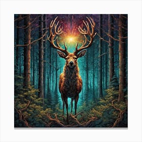 Deer In The Forest 60 Canvas Print