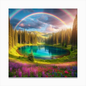 Rainbow Over Lake 1 Canvas Print